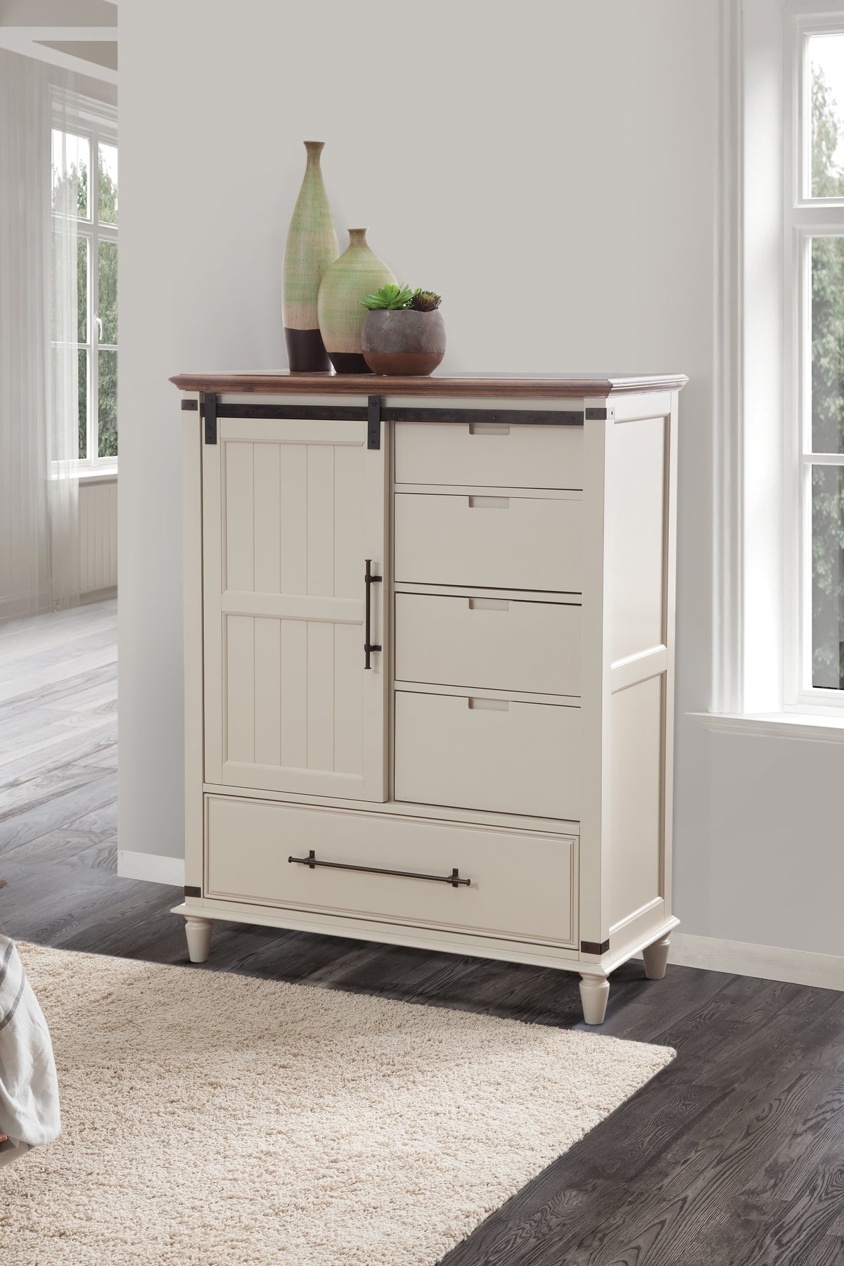 Farmhouse Chic Sliding Door Chest