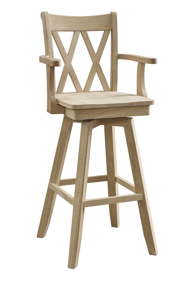 30" Double X Back Swivel Arm Bar Stool