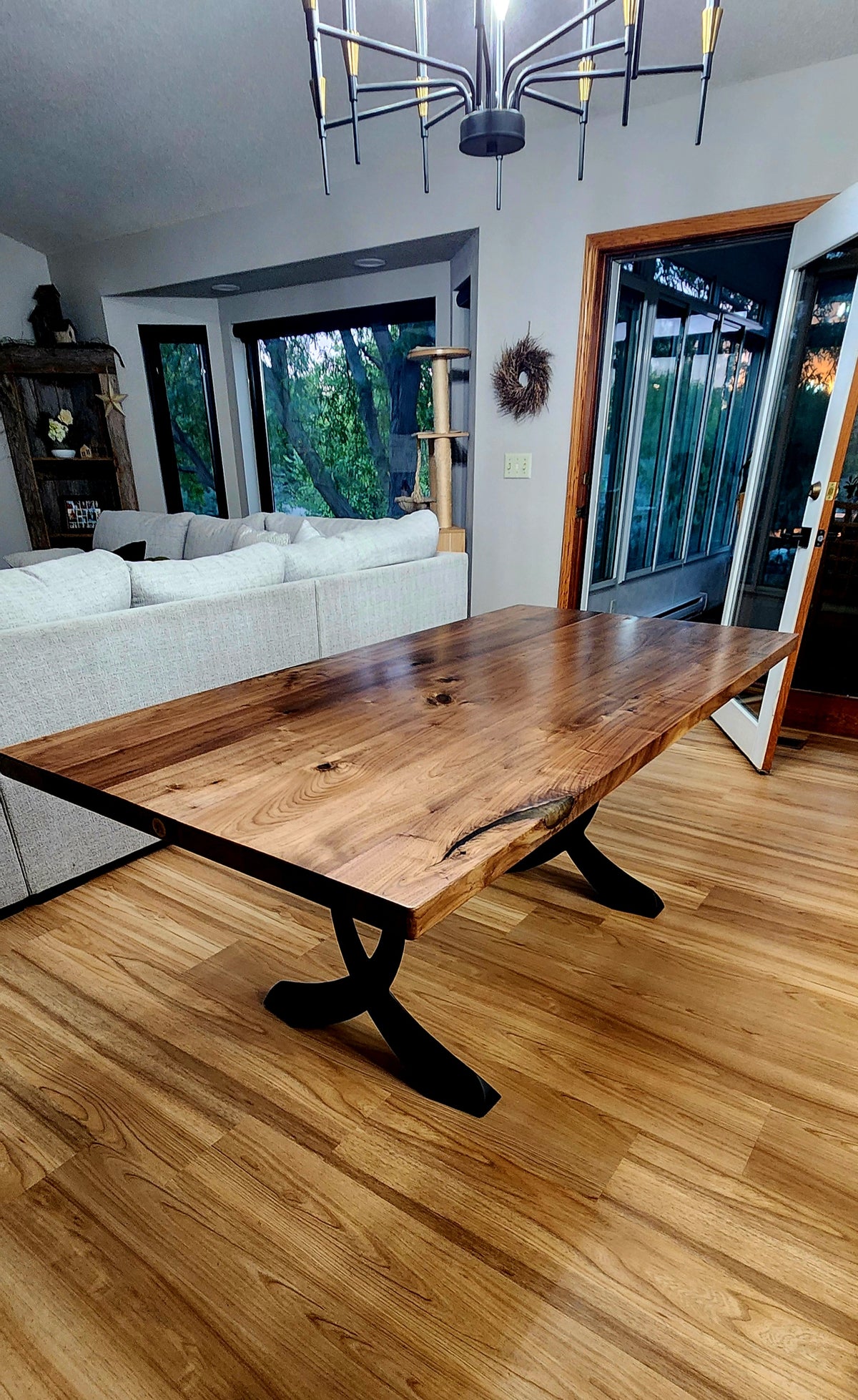Rustic Walnut Curva Table