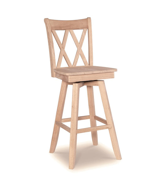 30" Double X Back Swivel Bar Stool